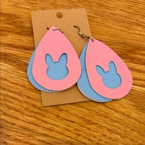 Pink and Blue Bunny Earrings